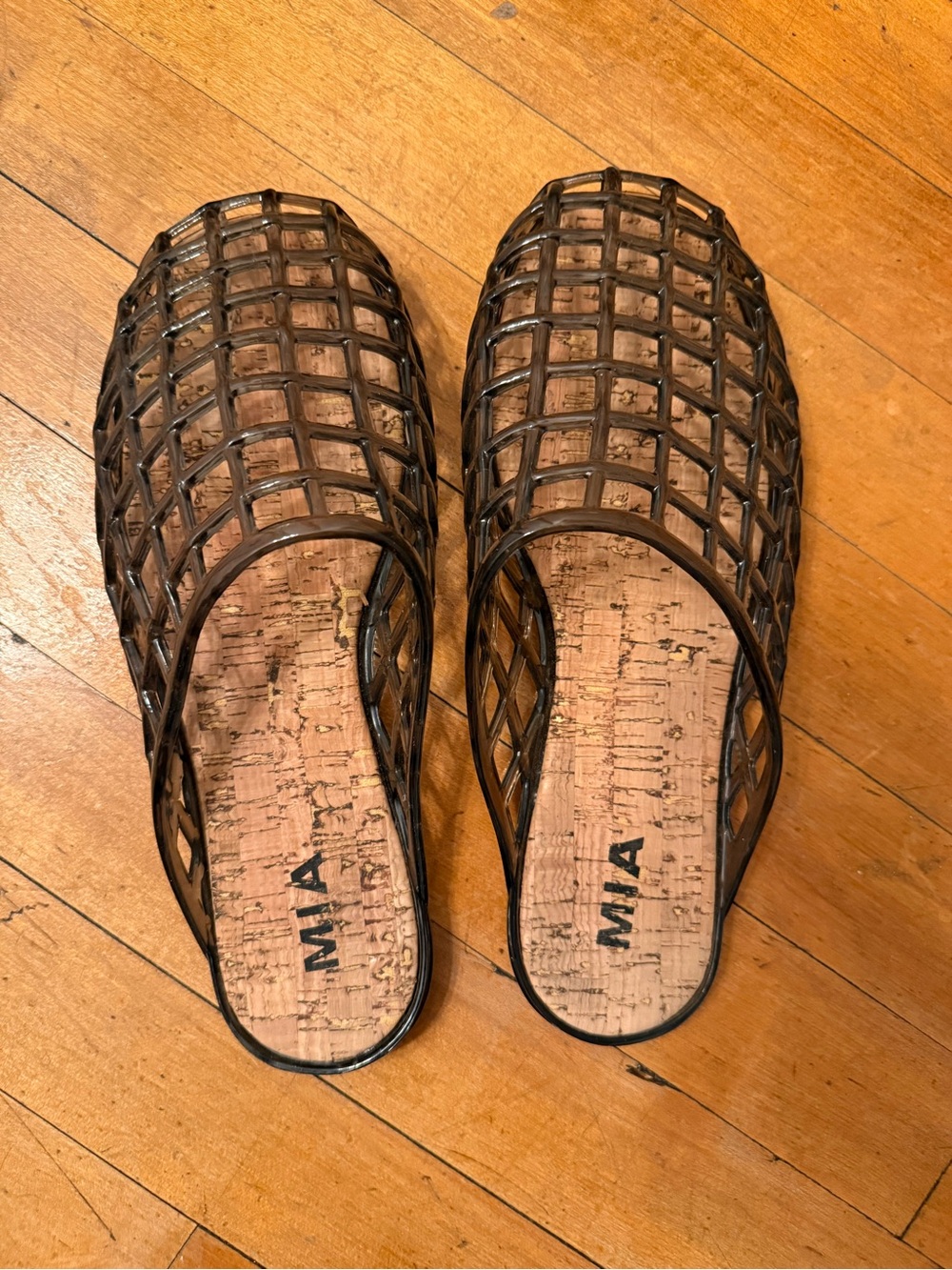 MIA Gray/Black Jelly Cage Slides